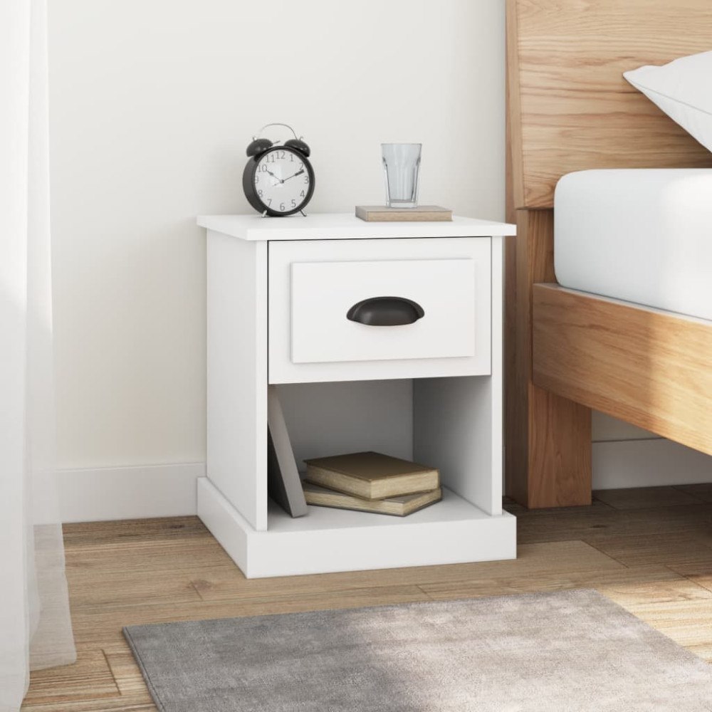 vidaXL Sängbord 2 st vit 39x39x47,5 cm konstruerat trä