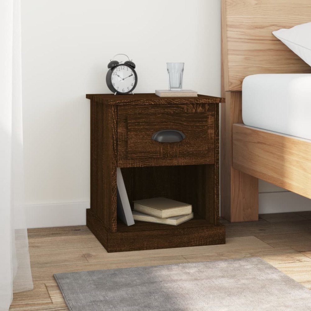 vidaXL Sängbord 2 st brun ek 39x39x47,5 cm konstruerat trä