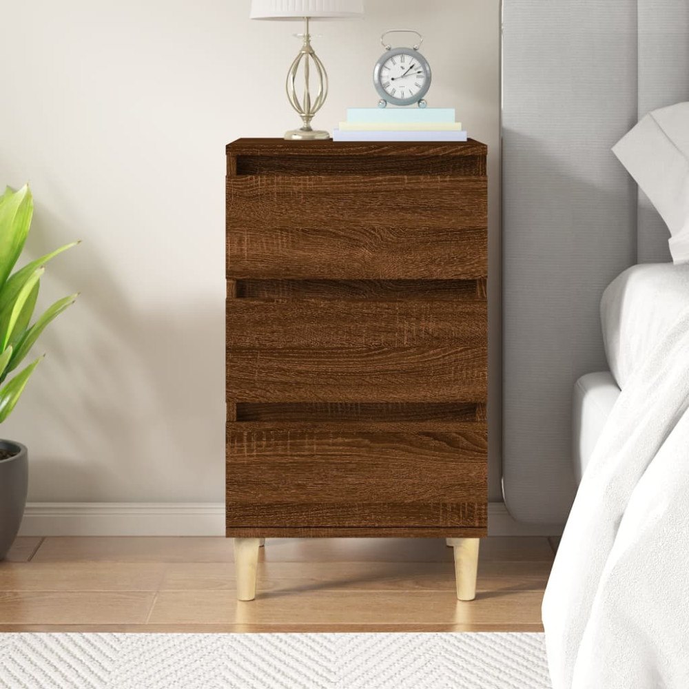 vidaXL Sängbord rökfärgad brun ek 40x35x70 cm konstruerat trä