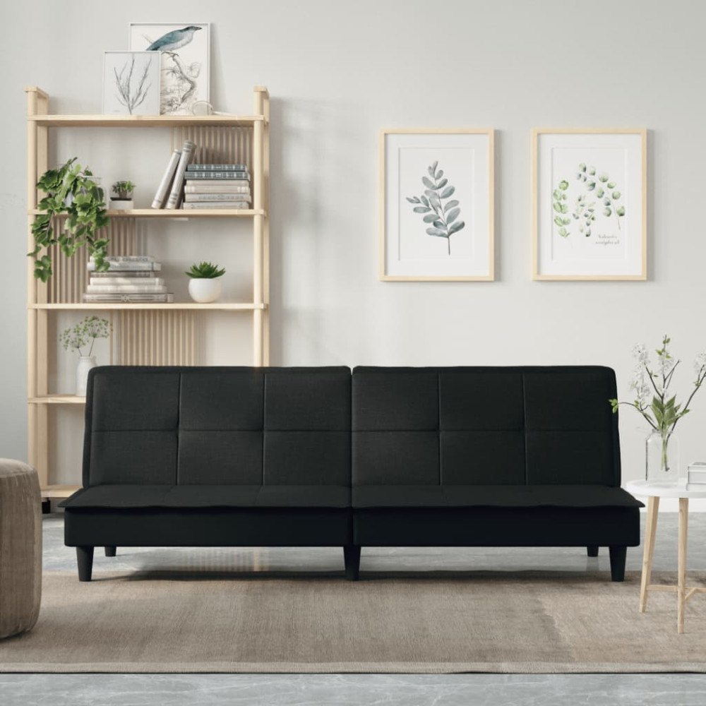 vidaXL Bäddsoffa svart tyg