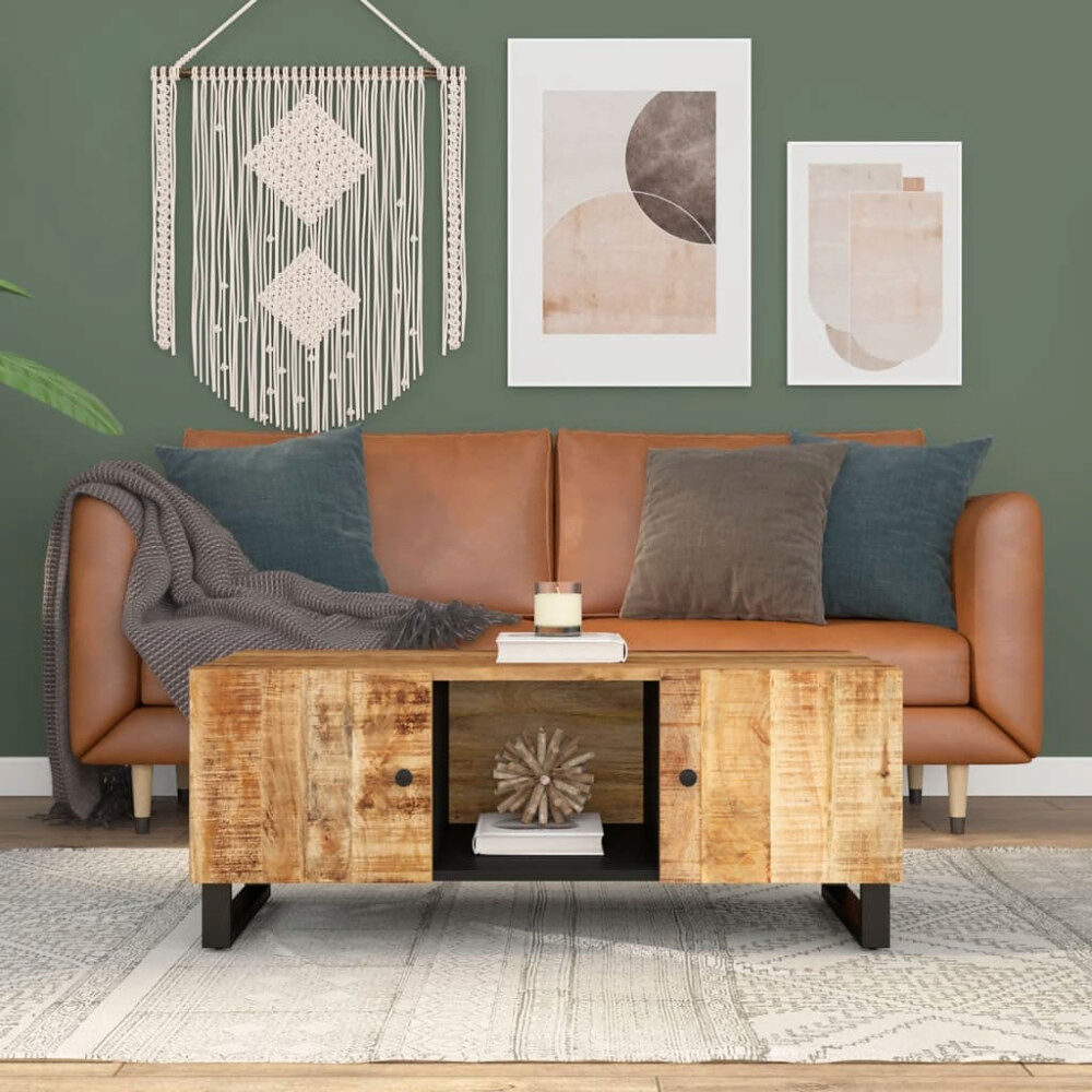 vidaXL Soffbord 100x54x40 cm massivt mangoträ och konstruerat trä