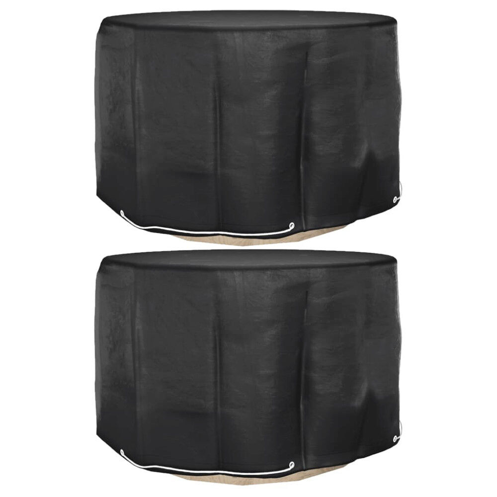 vidaXL Överdrag för trädgårdsmöbler 2 st 6 öljetter Ø125x75 cm rund