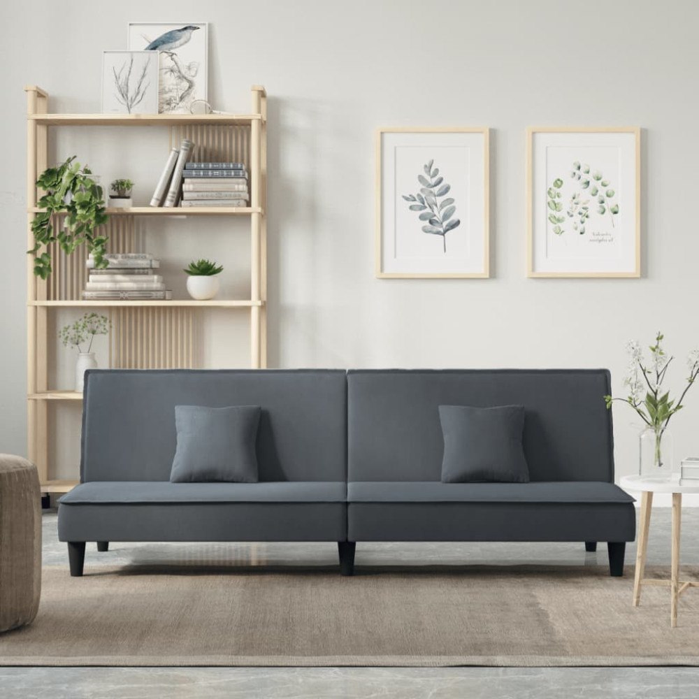 vidaXL Bäddsoffa mörkgrå sammet