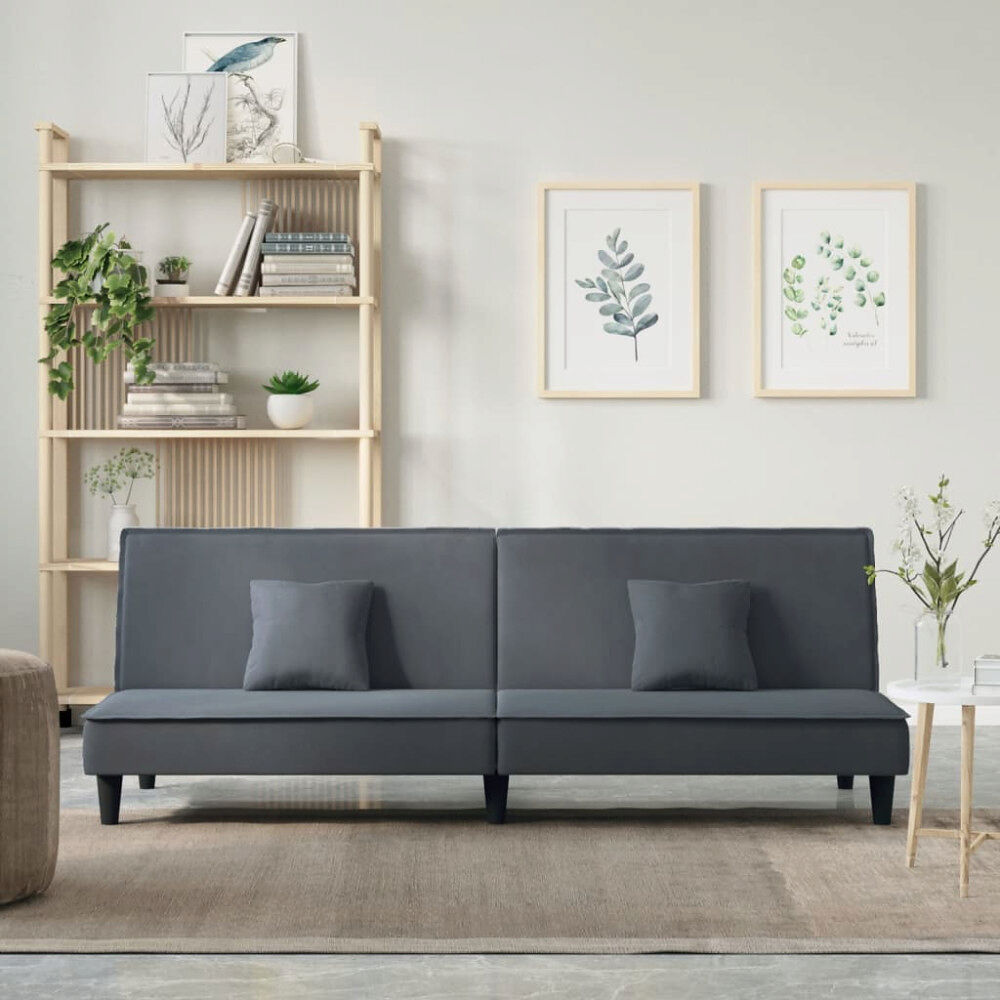 vidaXL Bäddsoffa mörkgrå sammet