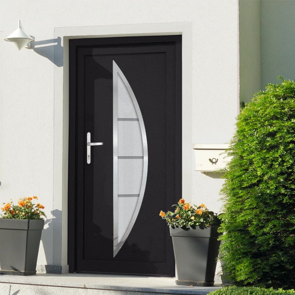 vidaXL Ytterdörr antracit 98x190 cm PVC