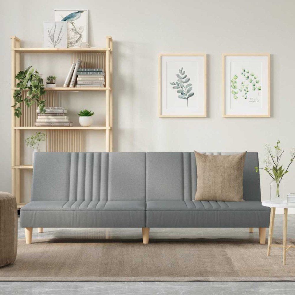 vidaXL Bäddsoffa ljusgrå tyg