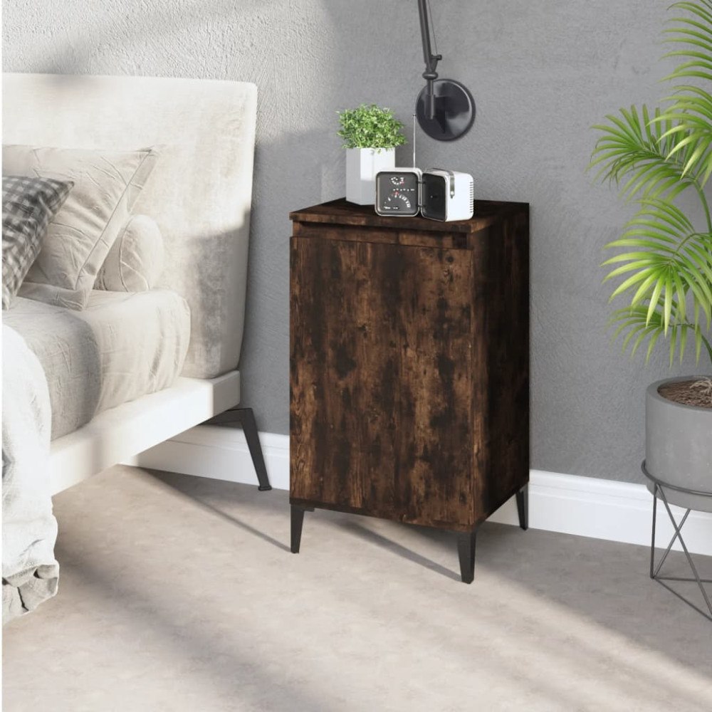 vidaXL Sängbord rökfärgad ek 40x35x70 cm konstruerat trä