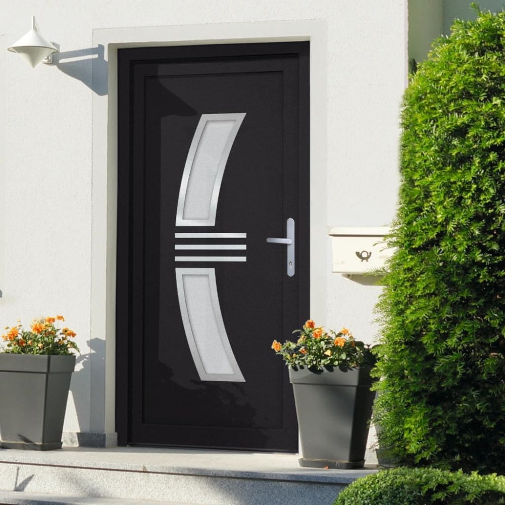vidaXL Ytterdörr antracit 98x208 cm PVC