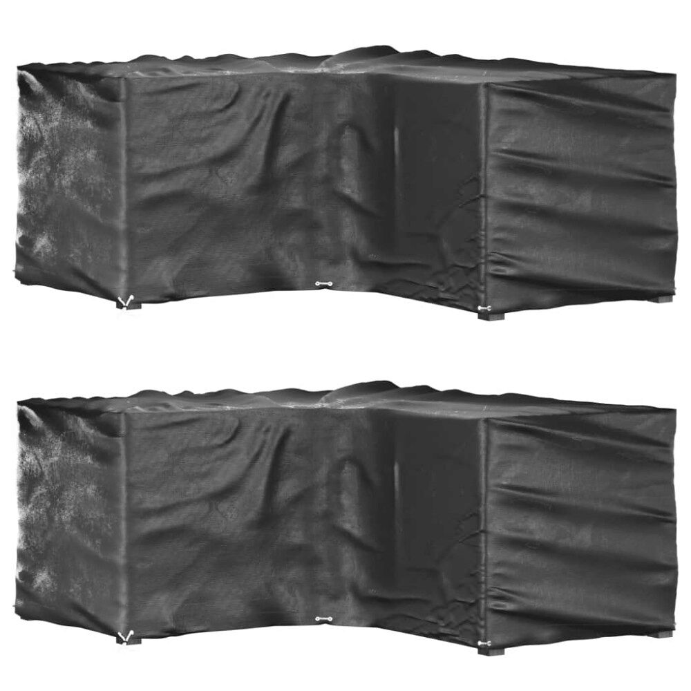 vidaXL Överdrag för utemöbler 2st 16 ölj. 215x215x90cm L-format