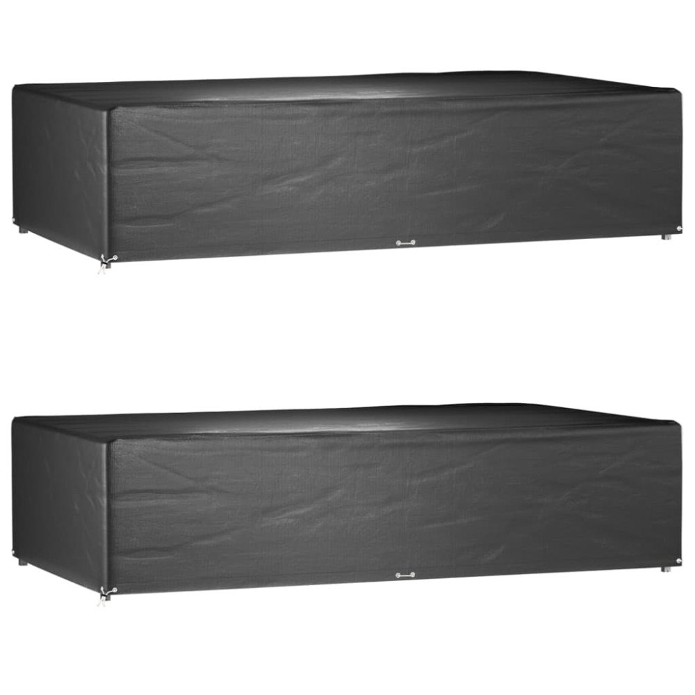 vidaXL Överdrag för utemöbler 2 st 12 ölj. 315x180x75 cm rektangulärt
