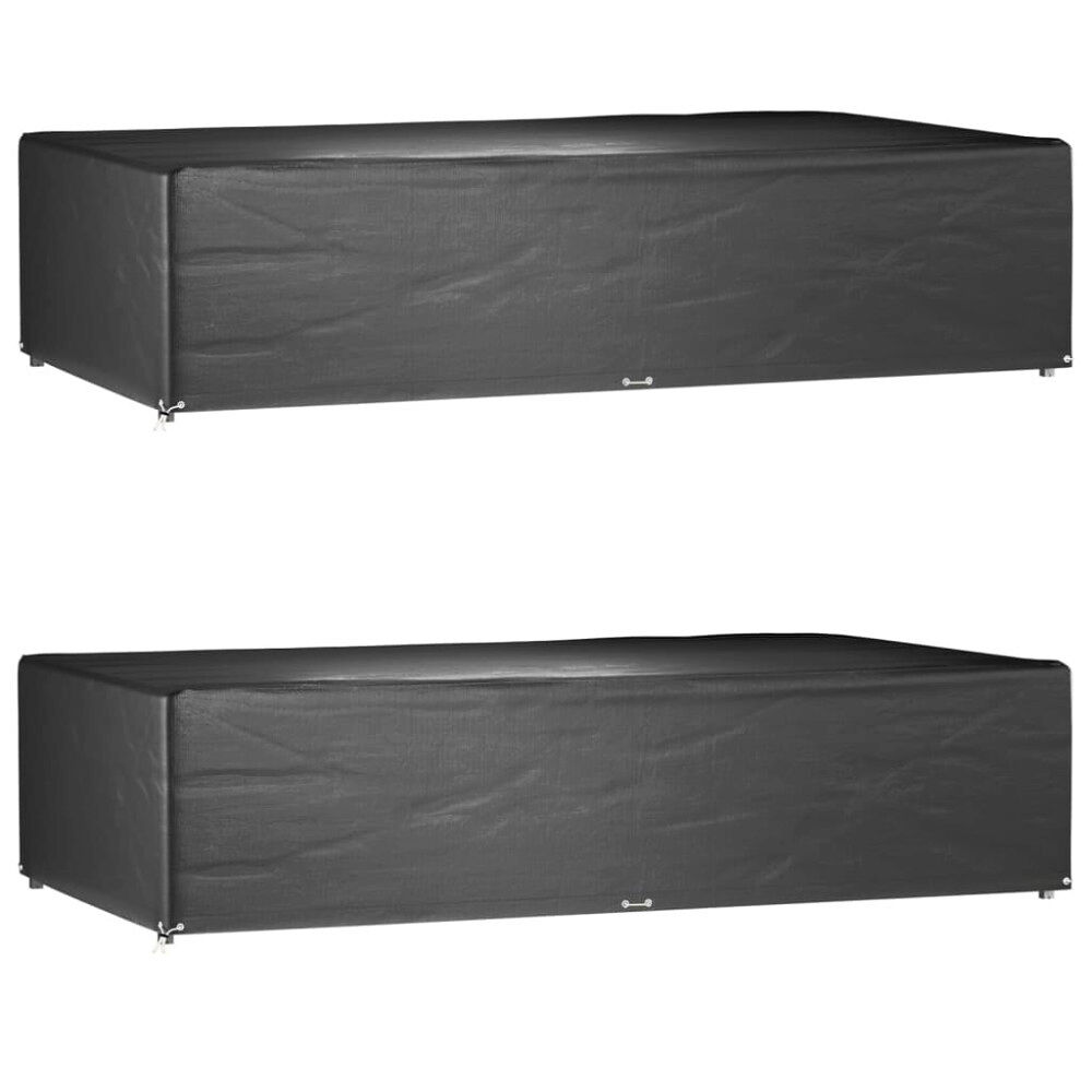 vidaXL Överdrag för utemöbler 2 st 12 ölj. 315x180x75 cm rektangulärt