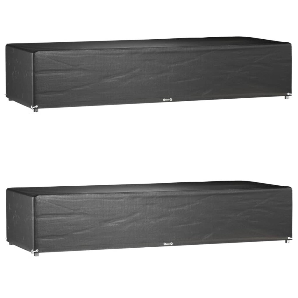 vidaXL Överdrag för solsäng 2st 12 öljetter 205x75x40 cm polyeten