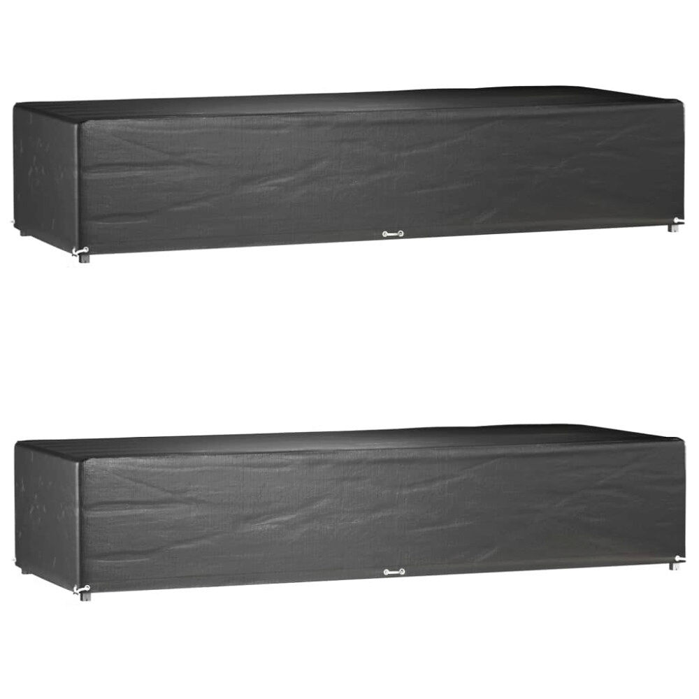 vidaXL Överdrag för solsäng 2st 12 öljetter 205x75x40 cm polyeten