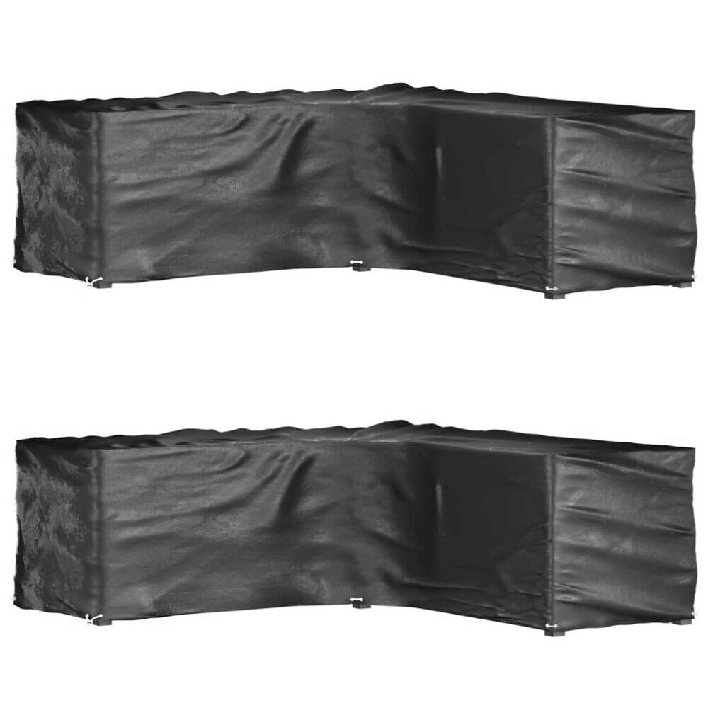 vidaXL Överdrag för utemöbler 2st 16 ölj. 285x285x90 cm L-format