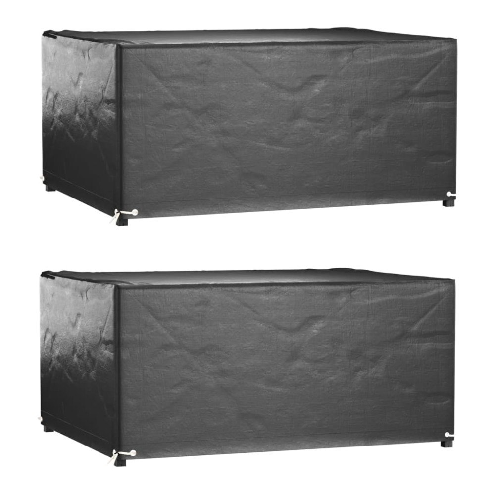 vidaXL Överdrag för utemöbler 2 st 8 ölj. 180x135x80 cm rektangulärt