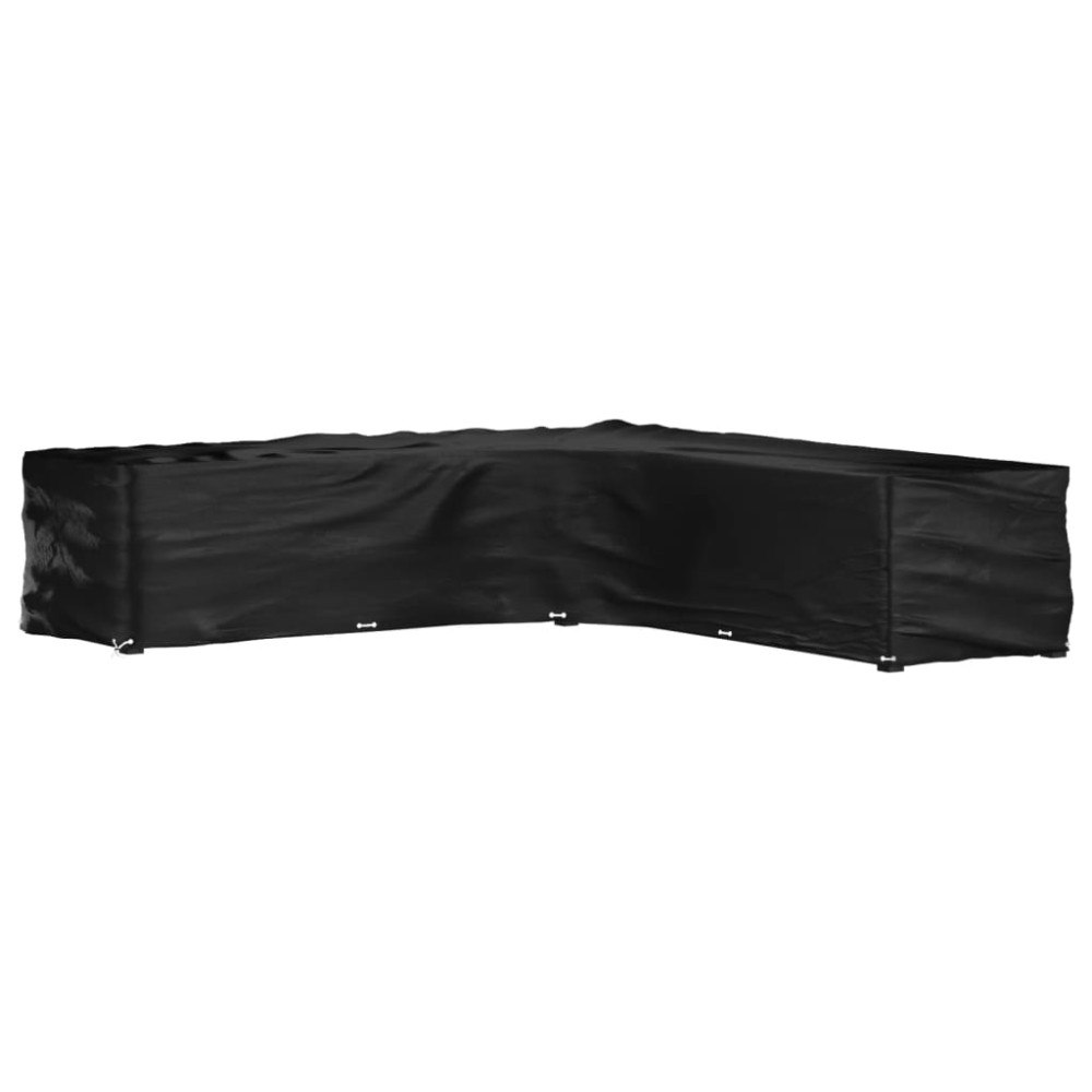 vidaXL Överdrag för utemöbler 20 ölj. 300x300x70cm L-format