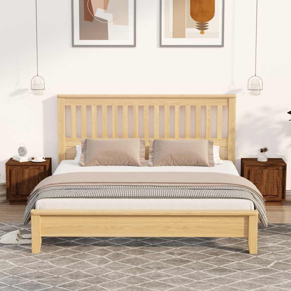 vidaXL Sängbord 2 st rökfärgad brun ek 44x35x45 cm konstruerat trä