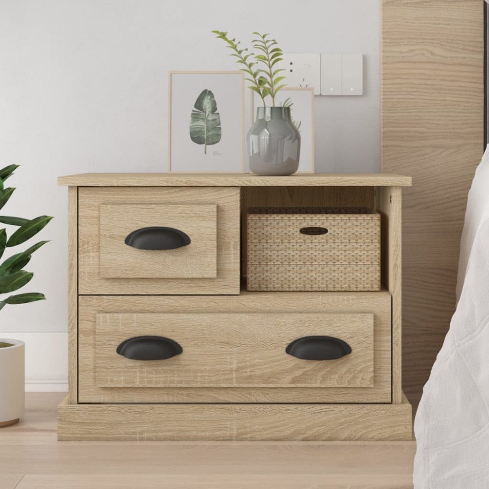vidaXL Sängbord sonoma-ek 60x39x45 cm