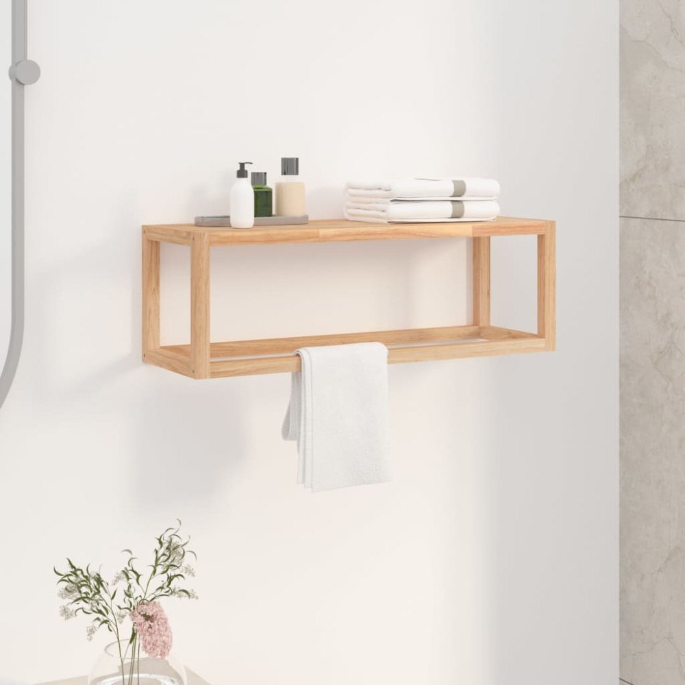 vidaXL Handdukshylla 60x20x20 cm massivt valnötsträ