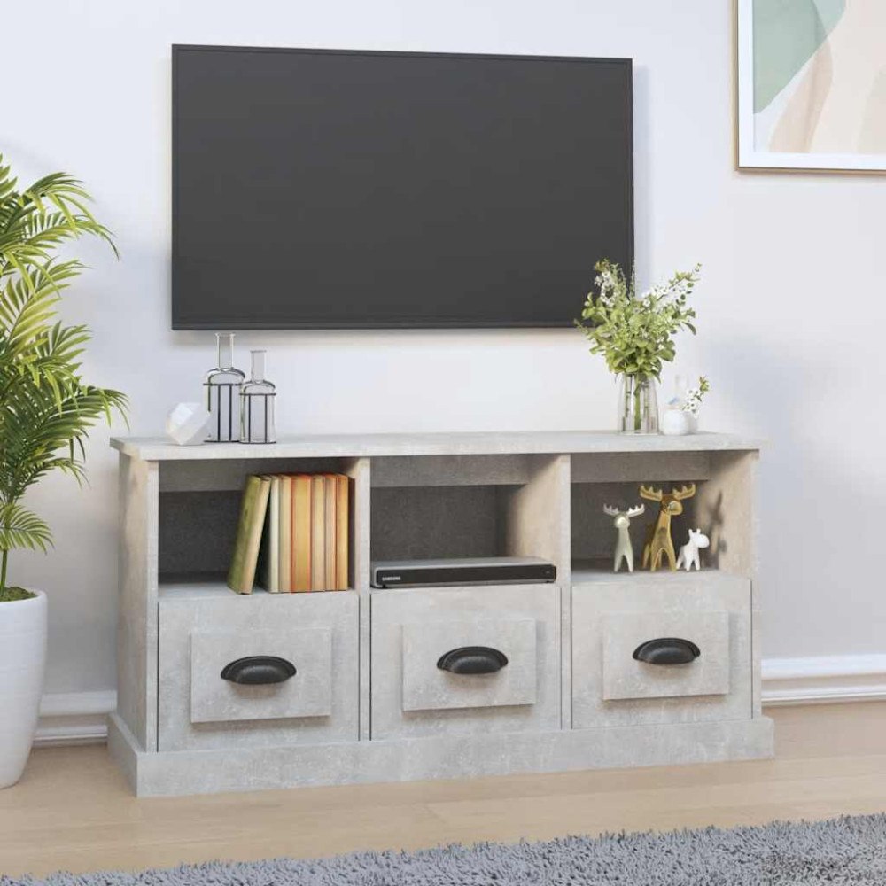 vidaXL Tv-bänk betonggrå 100x35x50 cm konstruerat trä
