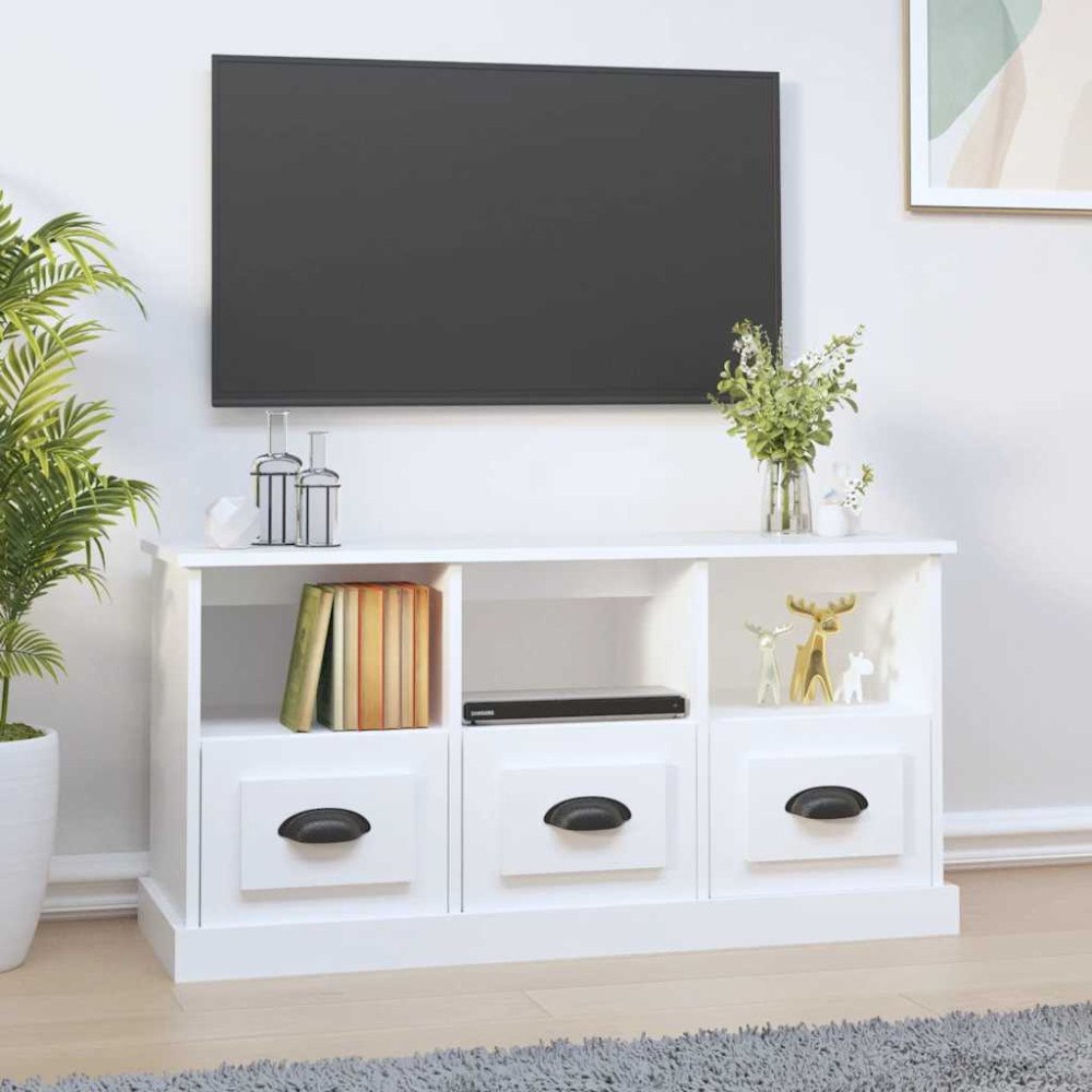 vidaXL Tv-bänk vit 100x35x50 cm konstruerat trä