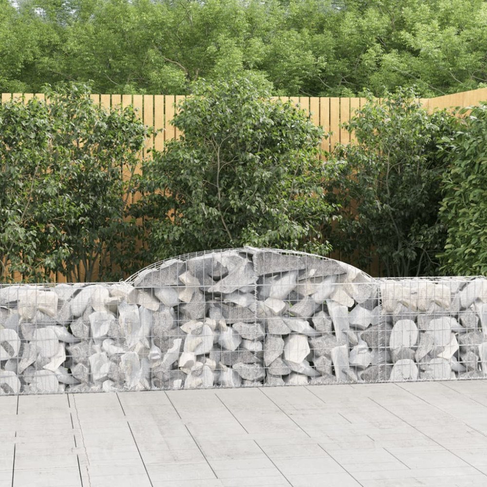 vidaXL Gabioner bågformade 8 st 300x30x60/80 cm galvaniserat järn
