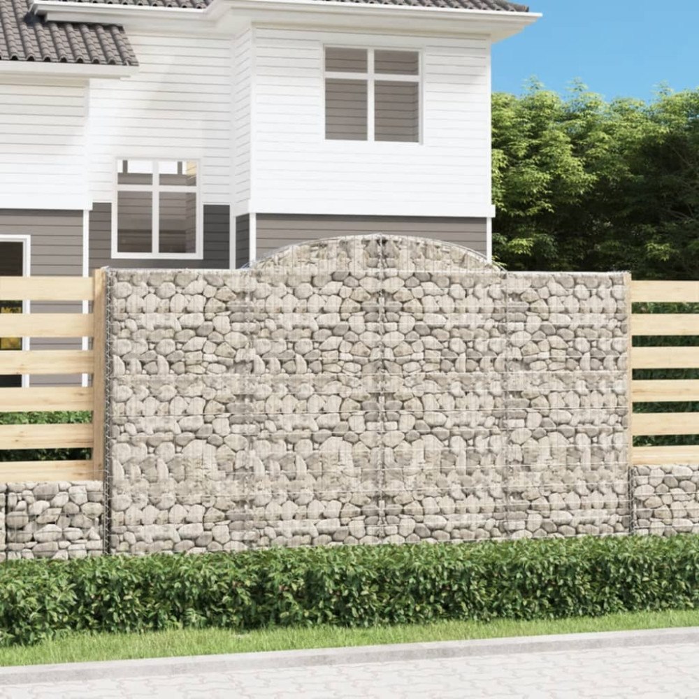 vidaXL Gabioner bågformade 5 st 300x50x180/200 cm galvaniserat järn