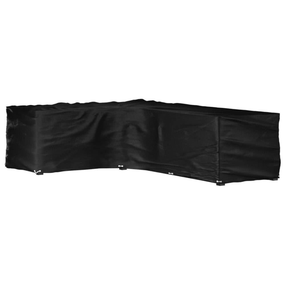 vidaXL Överdrag för utemöbler 18 ölj. 220x285x80cm L-format