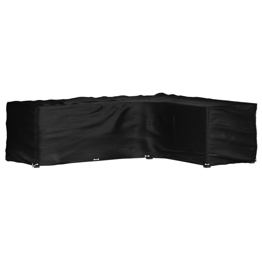 vidaXL Överdrag för utemöbler 18 ölj. 285x220x80cm L-format