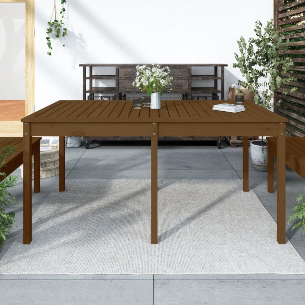 vidaXL Trädgårdsbord honungsbrun 159,5x82,5x76 cm massiv furu