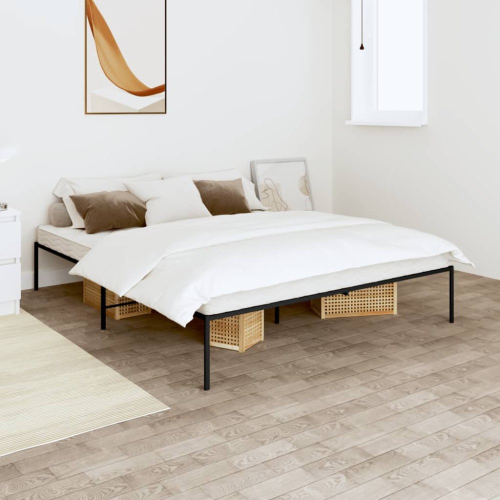 vidaXL Sängram metall svart 160x200 cm