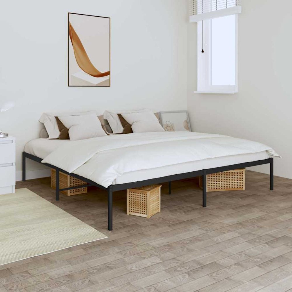 vidaXL Sängram metall svart 180x200 cm
