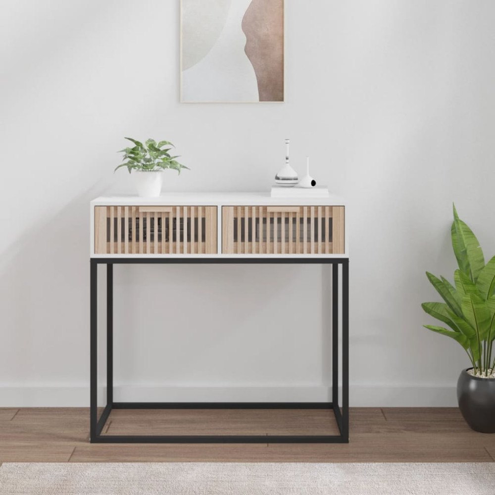 vidaXL Konsolbord vit 80x30x75 cm konstruerat trä och järn