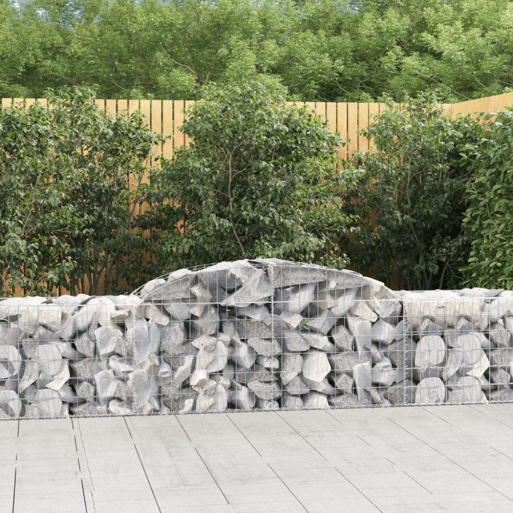 vidaXL Gabioner bågformade 12 st 300x50x60/80 cm galvaniserat järn