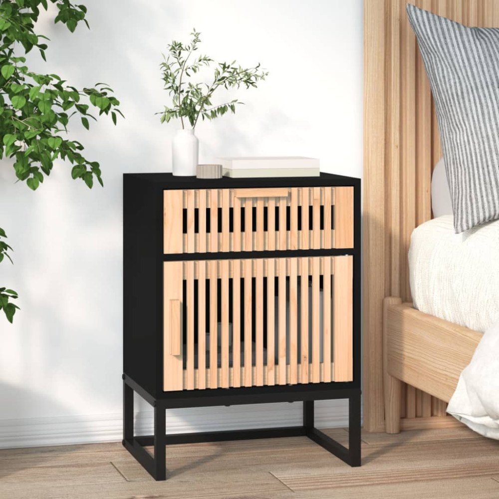vidaXL Sängbord svart 40x30x55,5 cm konstruerat trä&järn