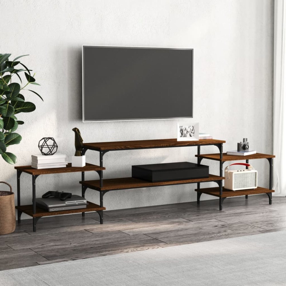 vidaXL Tv-bänk brun ek 197x35x52 cm konstruerat trä