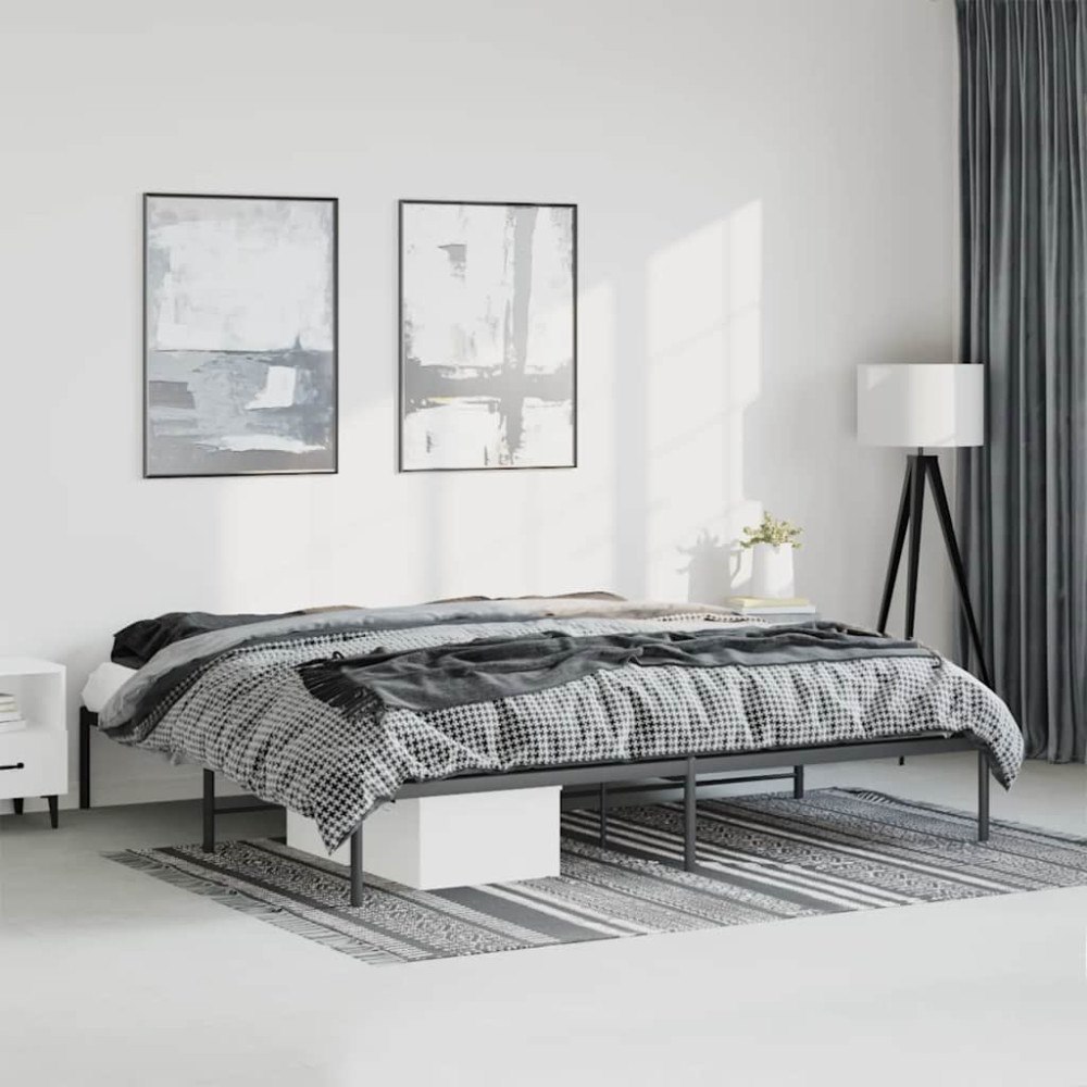 vidaXL Sängram metall svart 193x203 cm