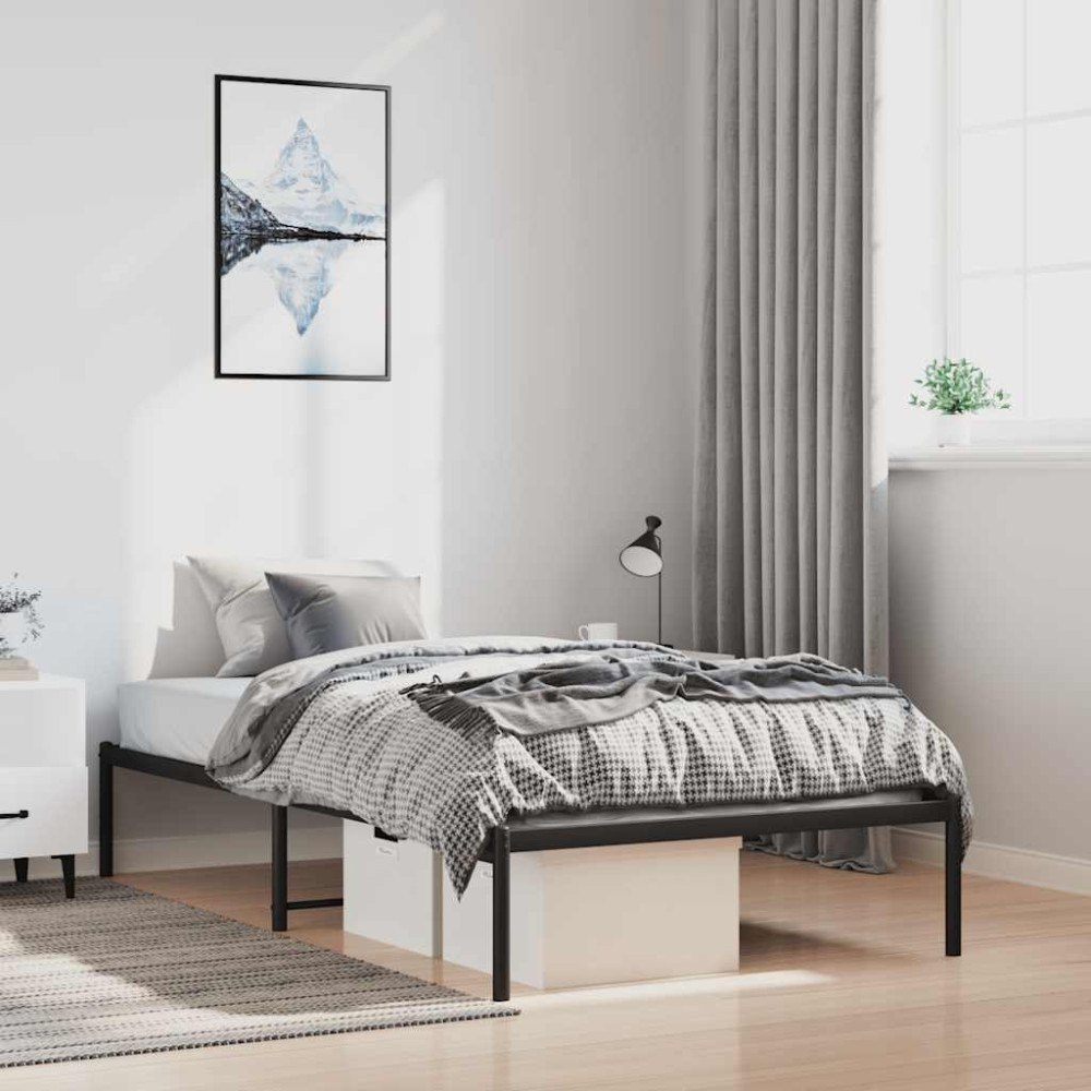 vidaXL Sängram metall svart 100x200 cm