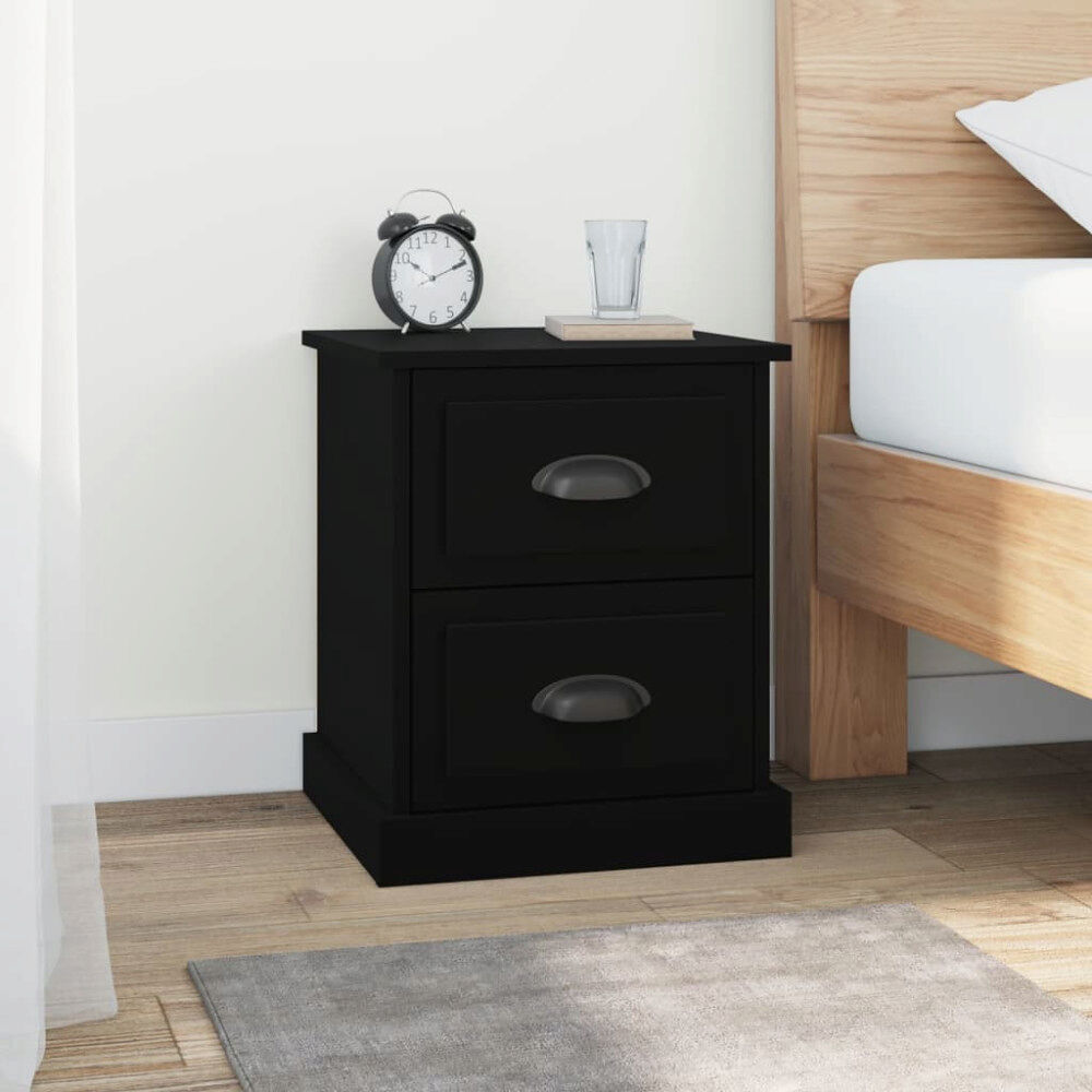 vidaXL Sängbord 2 st svart 39x39x47,5 cm konstruerat trä
