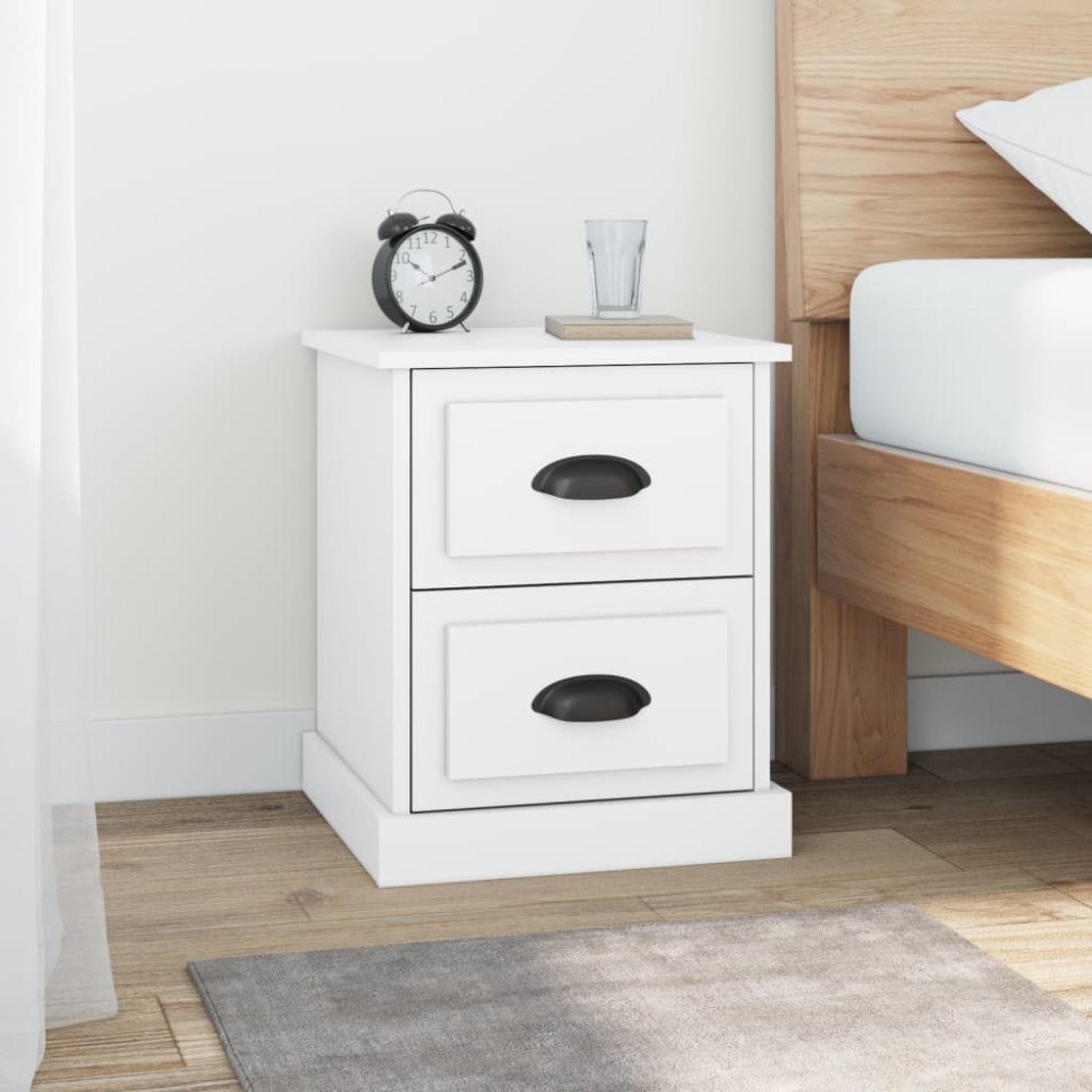 vidaXL Sängbord 2 st vit 39x39x47,5 cm konstruerat trä