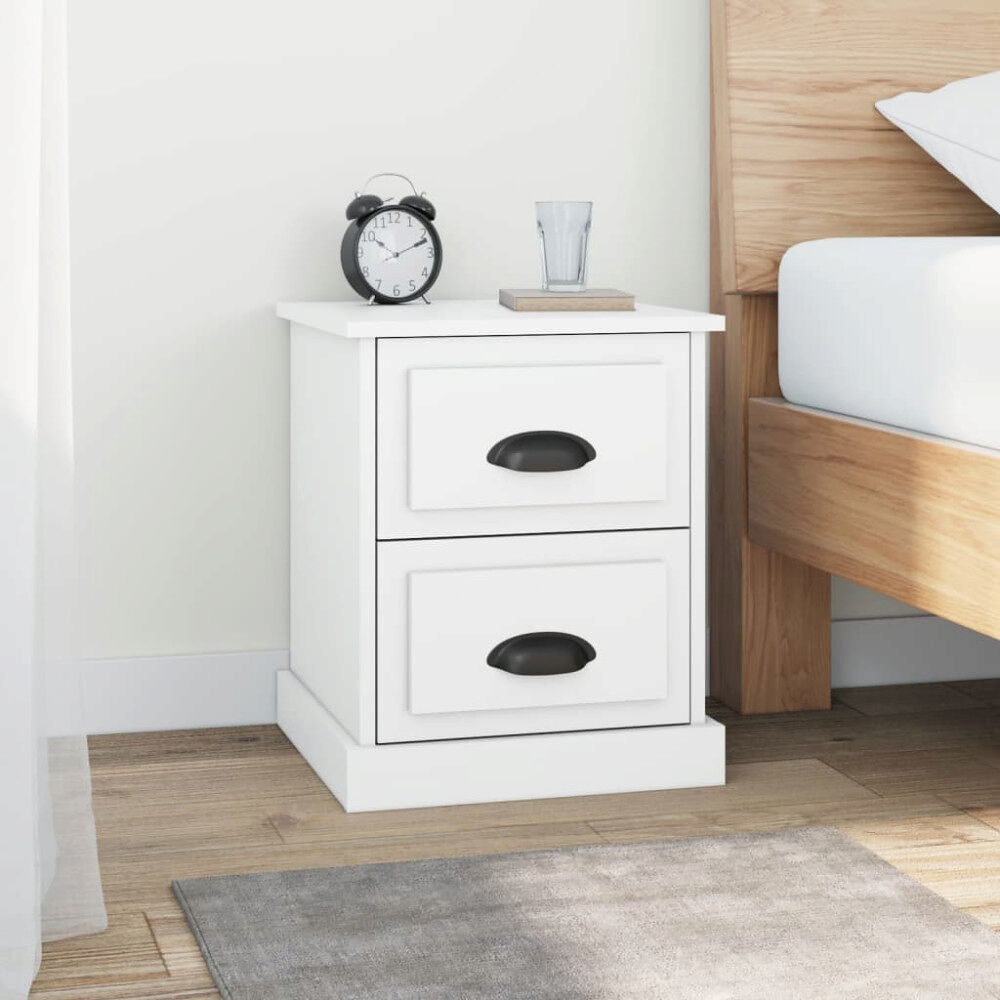 vidaXL Sängbord vit 39x39x47,5 cm konstruerat trä