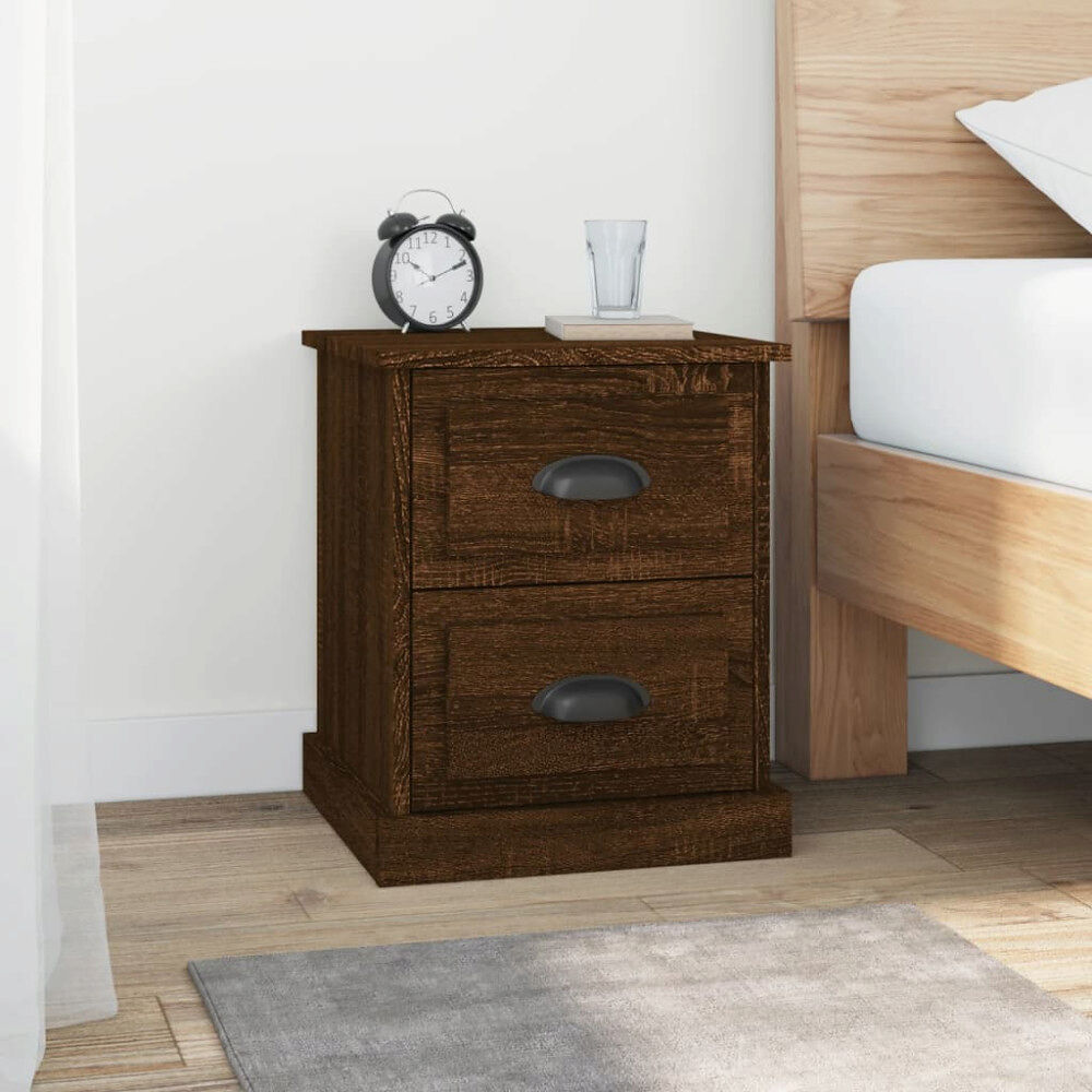vidaXL Sängbord brun ek 39x39x47,5 cm konstruerat trä