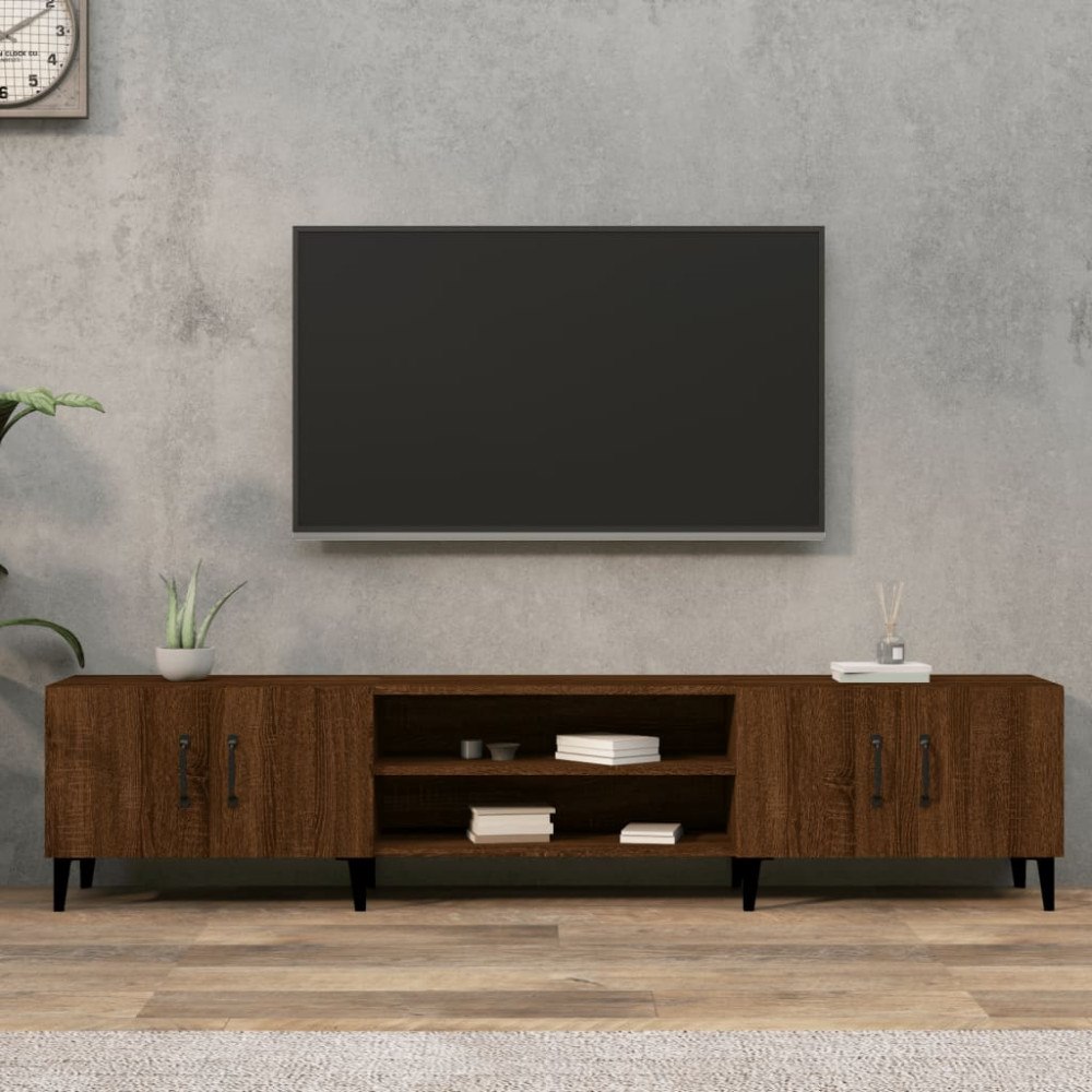 vidaXL Tv-bänk brun ek 180x31,5x40 cm konstruerat trä