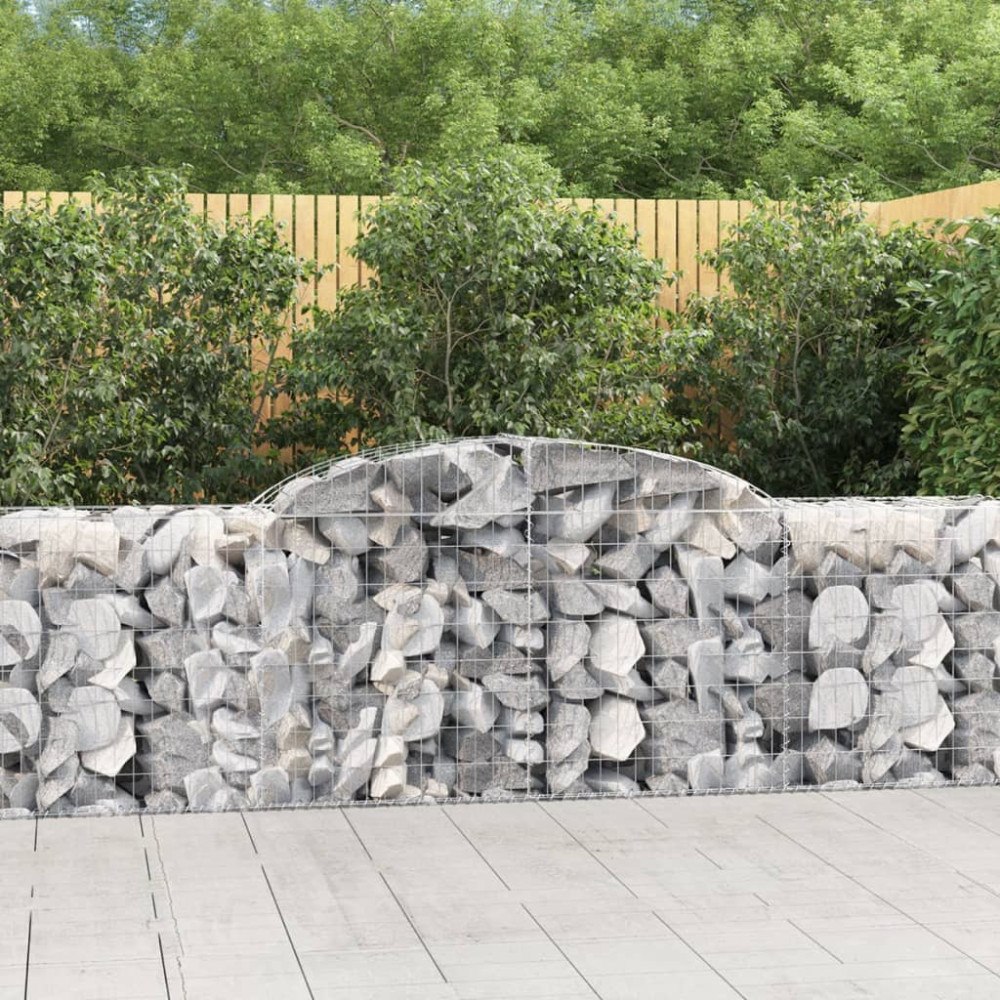 vidaXL Gabioner bågformade 12 st 300x50x80/100 cm galvaniserat järn