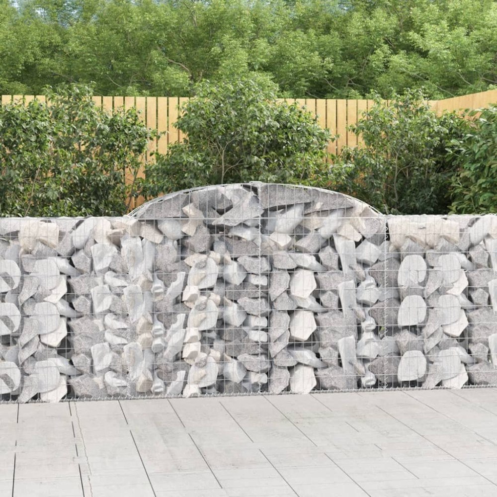 vidaXL Gabioner bågformade 12 st 300x30x100/120 cm galvaniserat järn