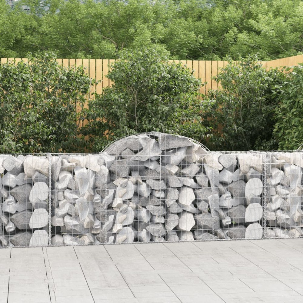 vidaXL Gabioner bågformade 11 st 200x50x80/100 cm galvaniserat järn