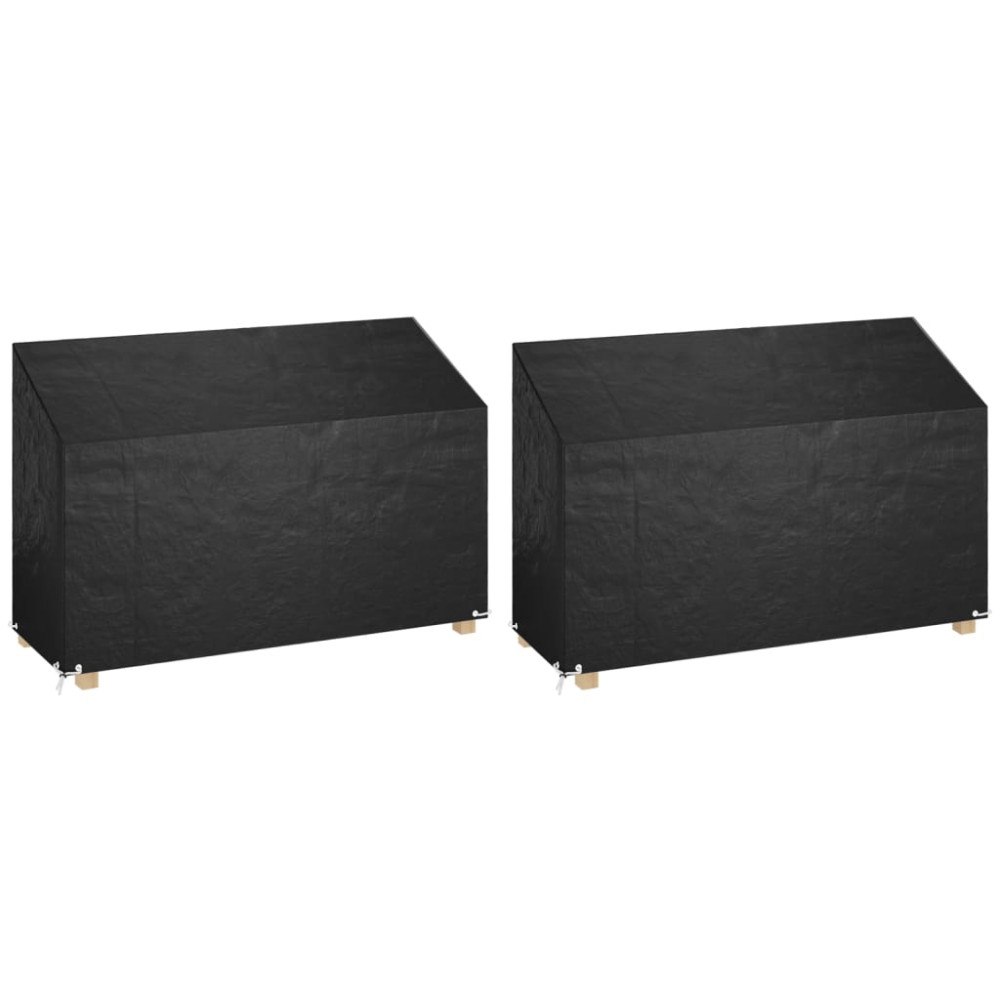 vidaXL Överdrag för utomhusbänk 2st 8 ölj. 190x70x70/88 cm polyeten