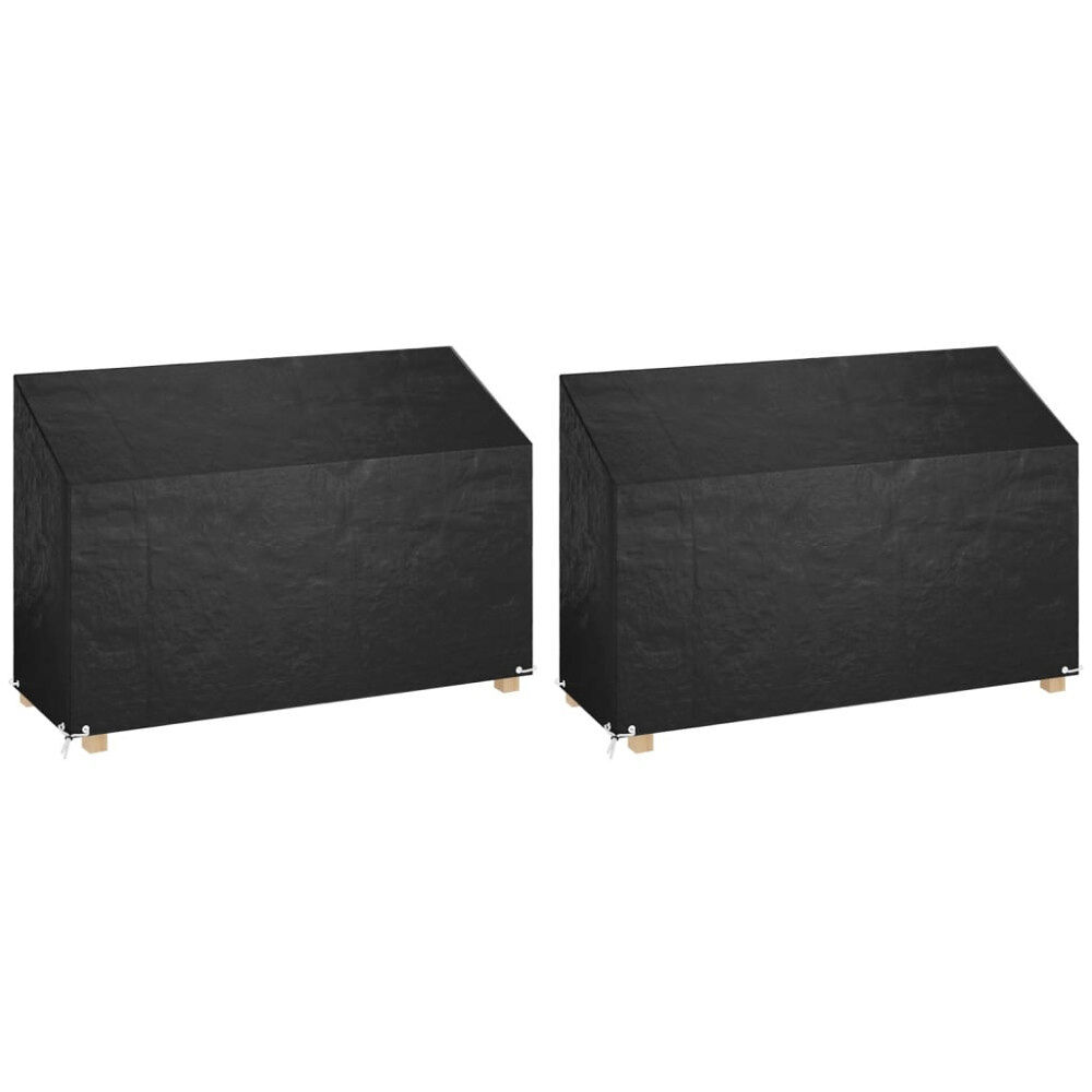 vidaXL Överdrag för utomhusbänk 2st 8 ölj. 190x70x70/88 cm polyeten