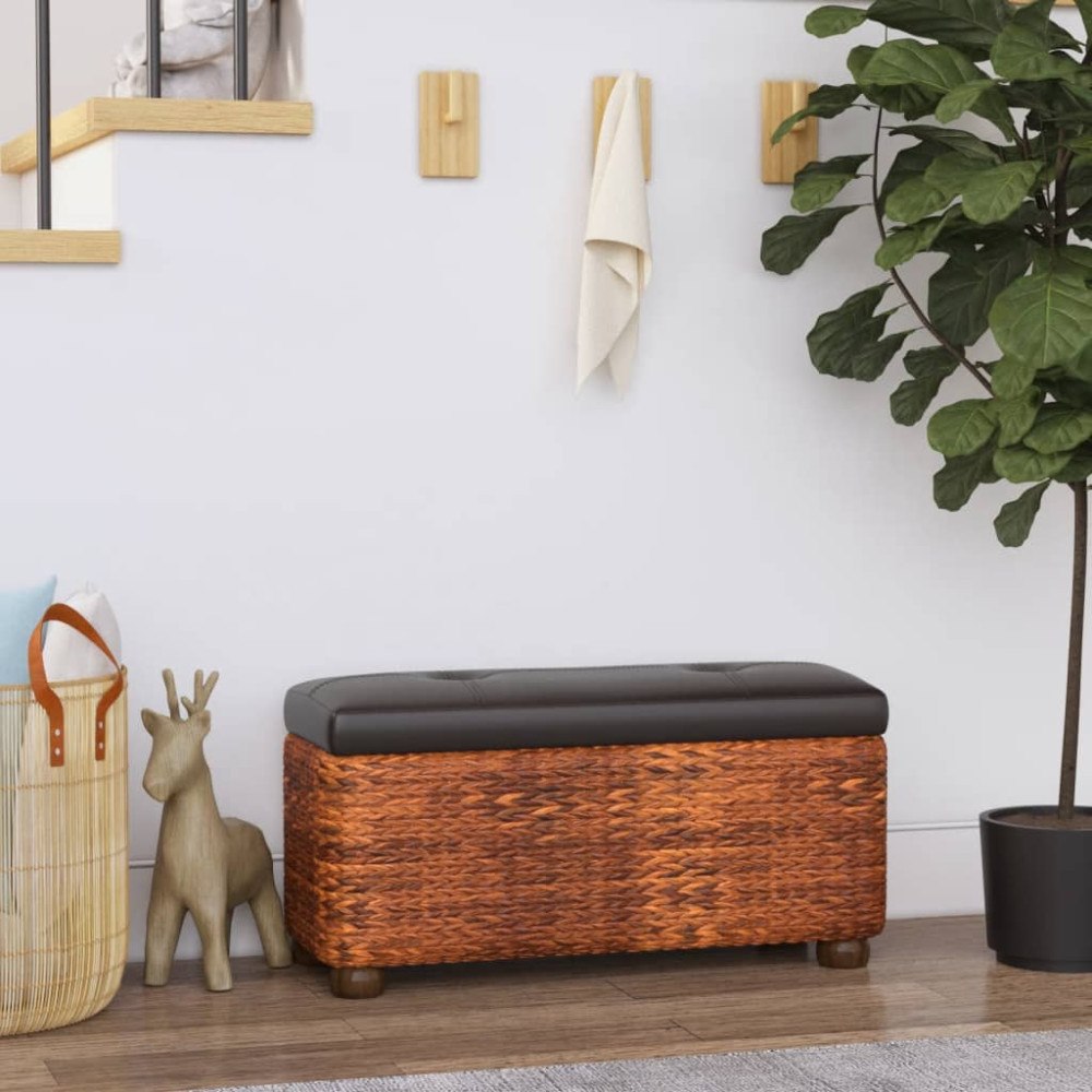 vidaXL Förvaringsbänkar 2 st med brun dyna 69 cm kaveldun