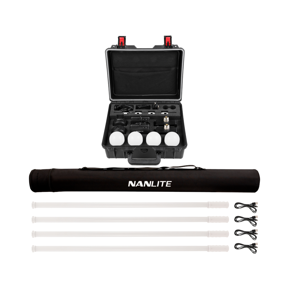 NANLITE Kit Nanlite Pavotube T8-7X-4 Light kit & Pavobulb 10C 4 Bulb kit